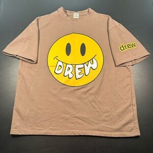 Drew House T-Shirt Mens Adult Justin Bieber Smiley Face Mascot Brown Moneybear